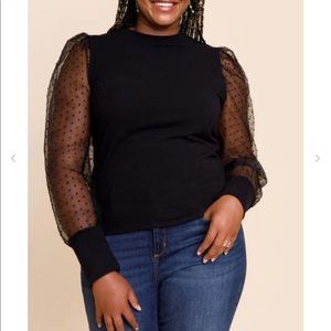 Francescas Rickie Hacci Swiss Dot Top plus size